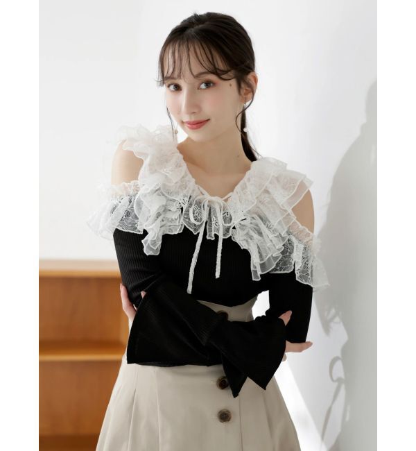 dazzlin「シアーラッフルカットトップス」|Tシャツ・カットソー|