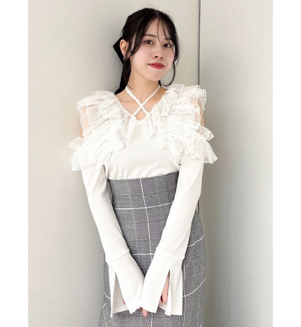 dazzlin「シアーラッフルカットトップス」|Tシャツ・カットソー|