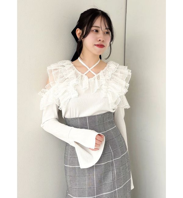 dazzlin「シアーラッフルカットトップス」|Tシャツ・カットソー|