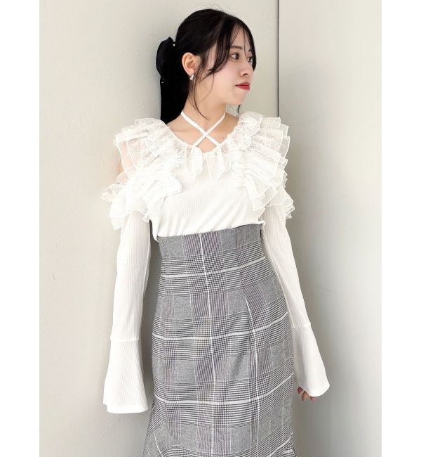 dazzlin「シアーラッフルカットトップス」|Tシャツ・カットソー|