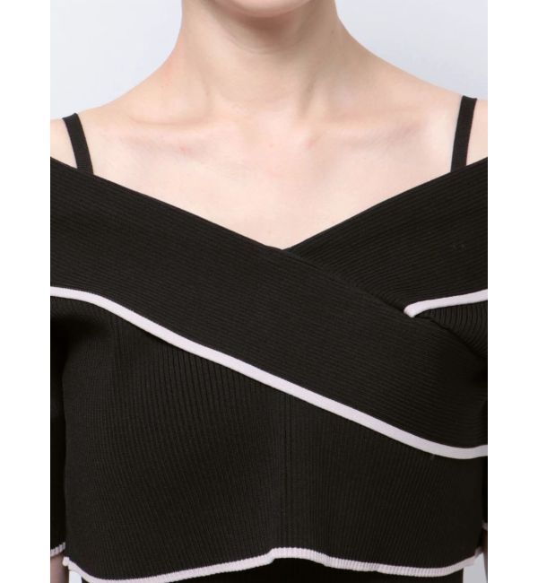 MERCURYDUO「ショートトップスセット配色ニットワンピース」|ワンピース|