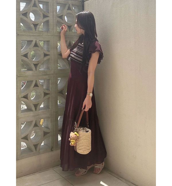 MERCURYDUO「カラースモッキングラッフルワンピース」|ワンピース|