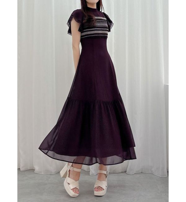 MERCURYDUO「カラースモッキングラッフルワンピース」|ワンピース|