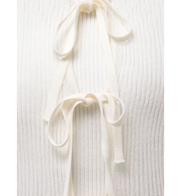 MERCURYDUO「シアーフロントリボンカーデ」|カーディガン|