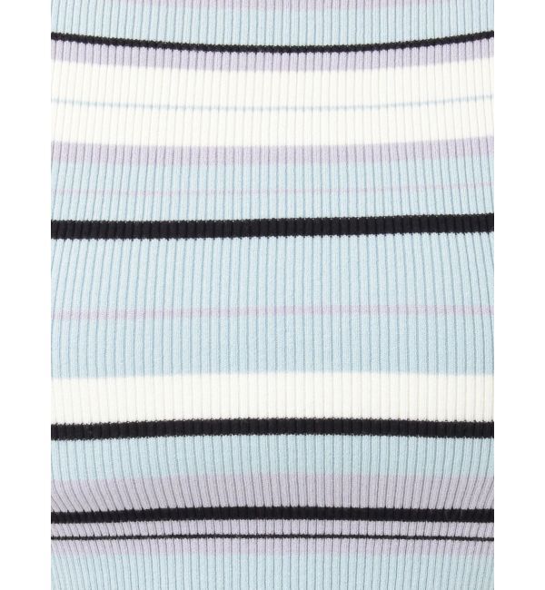 MERCURYDUO「マルチボーダークロップドニット」|ニット・セーター|