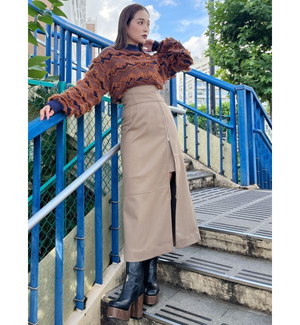 MURUA「ジップスリットAラインスカート」|スカート|