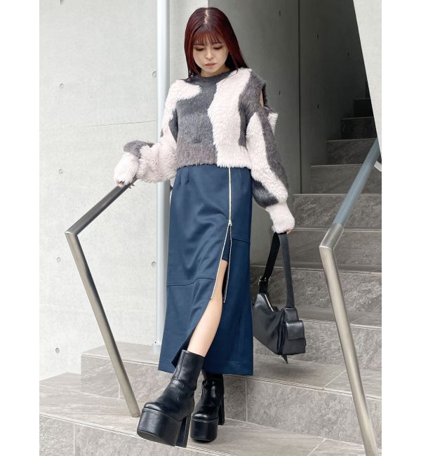 MURUA「ジップスリットAラインスカート」|スカート|