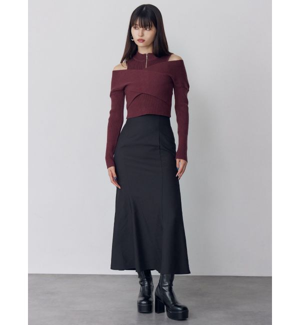MURUA「カシュクールハーフジップトップス」|ニット・セーター|