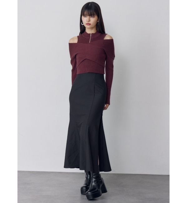 MURUA「カシュクールハーフジップトップス」|ニット・セーター|