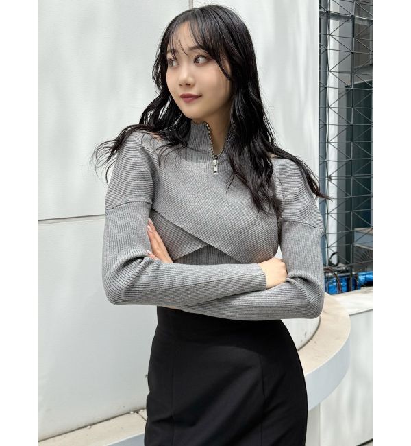 MURUA「カシュクールハーフジップトップス」|ニット・セーター|