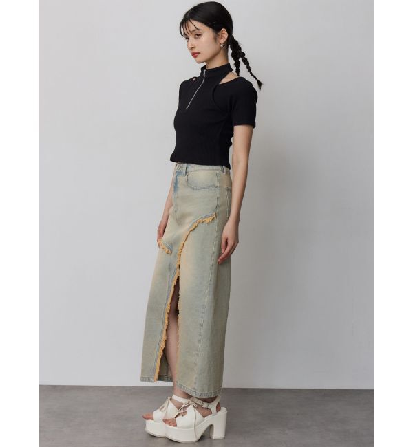 MURUA「ホルターハーフジップテレコトップス」|Tシャツ・カットソー|