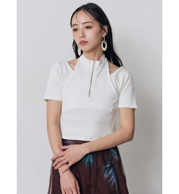 MURUA「ホルターハーフジップテレコトップス」|Tシャツ・カットソー|