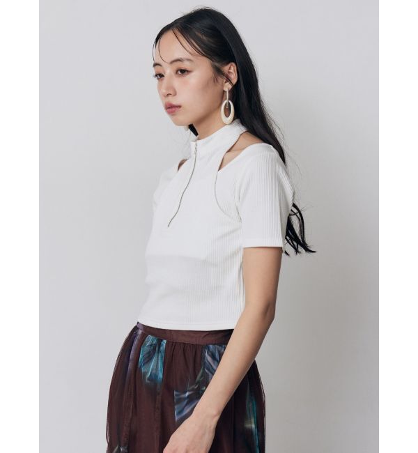 MURUA「ホルターハーフジップテレコトップス」|Tシャツ・カットソー|