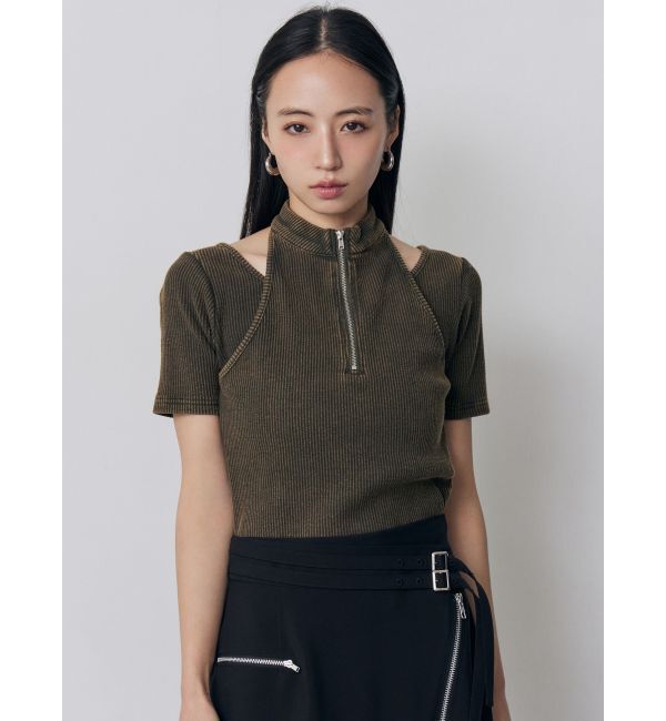 MURUA「ホルターハーフジップテレコトップス」|Tシャツ・カットソー|