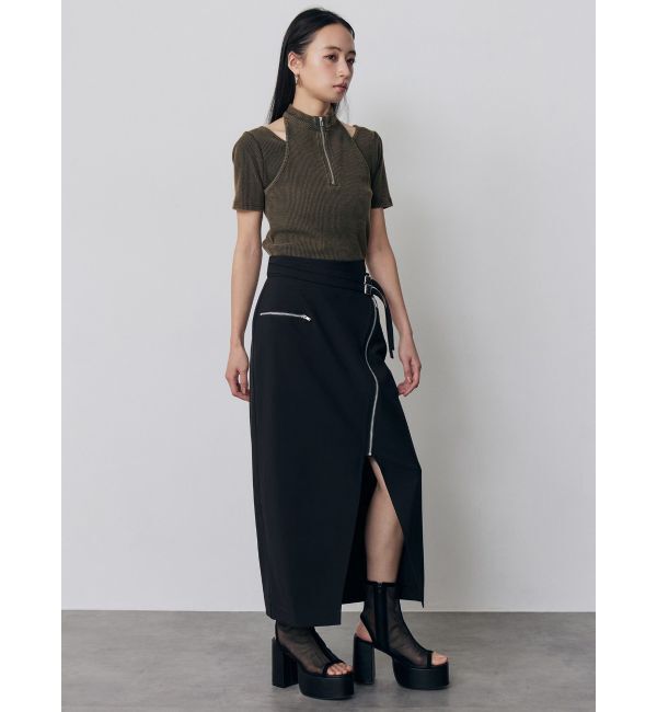 MURUA「ホルターハーフジップテレコトップス」|Tシャツ・カットソー|