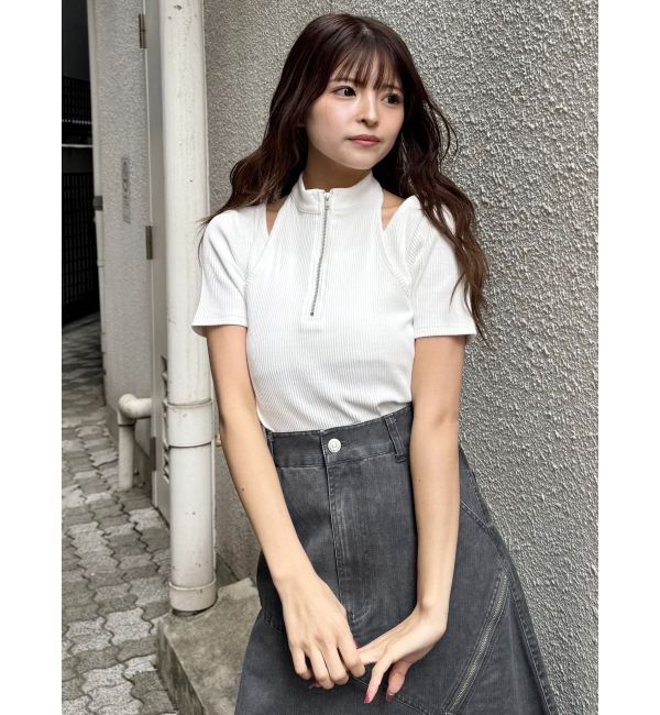MURUA「ホルターハーフジップテレコトップス」|Tシャツ・カットソー|