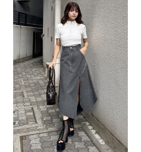 MURUA「ホルターハーフジップテレコトップス」|Tシャツ・カットソー|