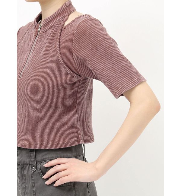 MURUA「ホルターハーフジップテレコトップス」|Tシャツ・カットソー|