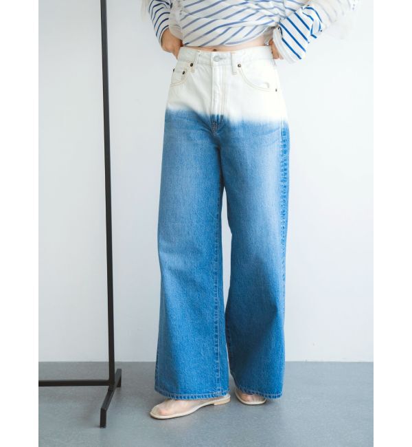 Ungrid「ブリーチデザインバギーデニム」|デニム|ブルー