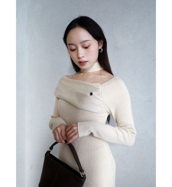 LAGUNAMOON「【POLO BCSコラボ】オフショルチョーカーニットワンピース」|ワンピース|