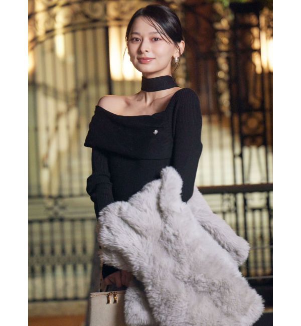 LAGUNAMOON「【POLO BCSコラボ】オフショルチョーカーニットワンピース」|ワンピース|