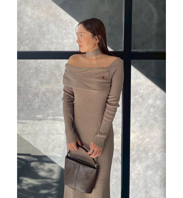 LAGUNAMOON「【POLO BCSコラボ】オフショルチョーカーニットワンピース」|ワンピース|