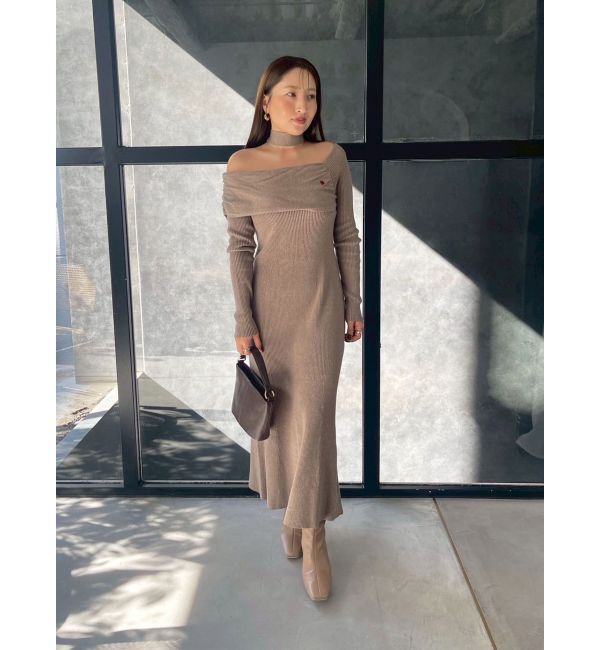 LAGUNAMOON「【POLO BCSコラボ】オフショルチョーカーニットワンピース」|ワンピース|