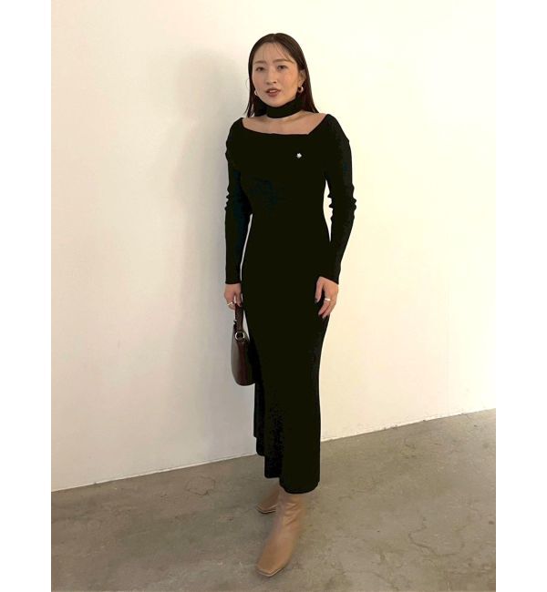 LAGUNAMOON「【POLO BCSコラボ】オフショルチョーカーニットワンピース」|ワンピース|