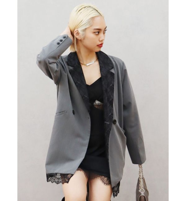 EVRIS「レースドッキングジャケット【セットアップ着用可能】」|テーラードジャケット|