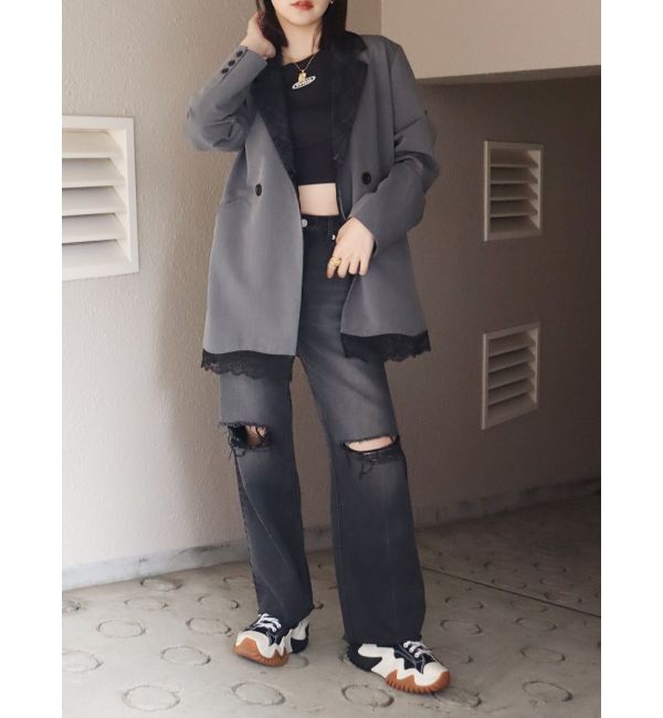 EVRIS「レースドッキングジャケット【セットアップ着用可能】」|テーラードジャケット|