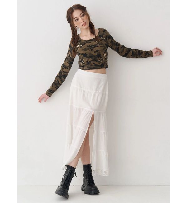 EVRIS「スリットロングティアードスカート」|スカート|