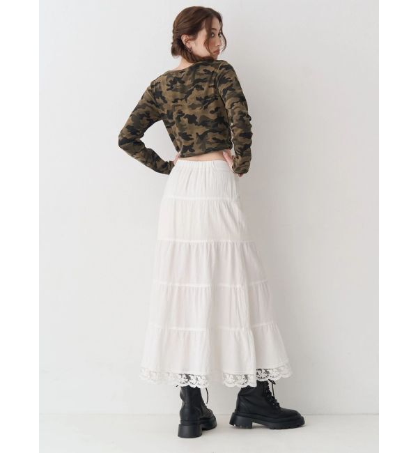 EVRIS「スリットロングティアードスカート」|スカート|