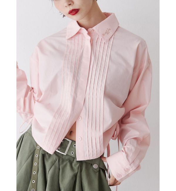 jouetie「フロントプリーツサイドギャザーシャツ」|シャツ・ブラウス|ピンク