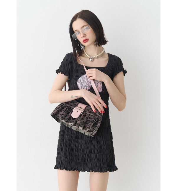 jouetie「シャーリングミニワンピース」|ワンピース|ブラック