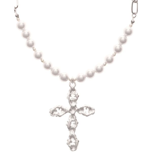 jouetie「クロスモチーフパールネックレス」|ネックレス|