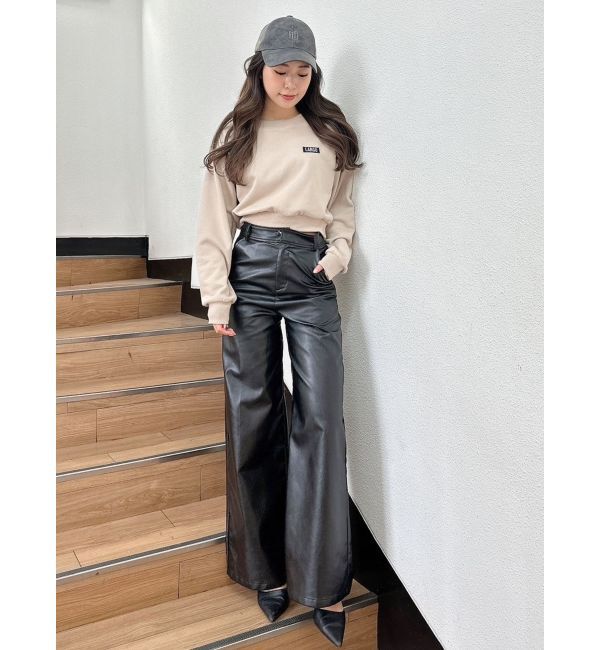 GYDA「フェイクレザーワイドパンツ」|その他|