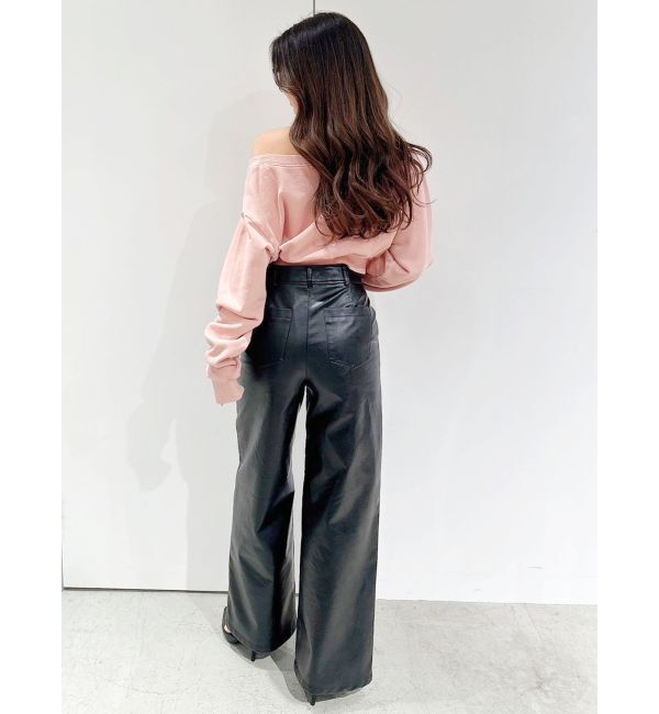 GYDA「フェイクレザーワイドパンツ」|その他|