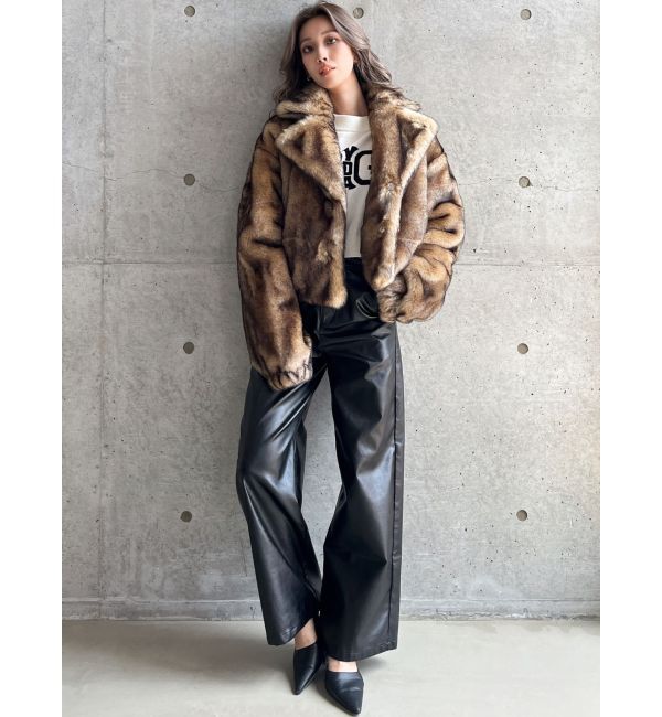 GYDA「フェイクレザーワイドパンツ」|その他|