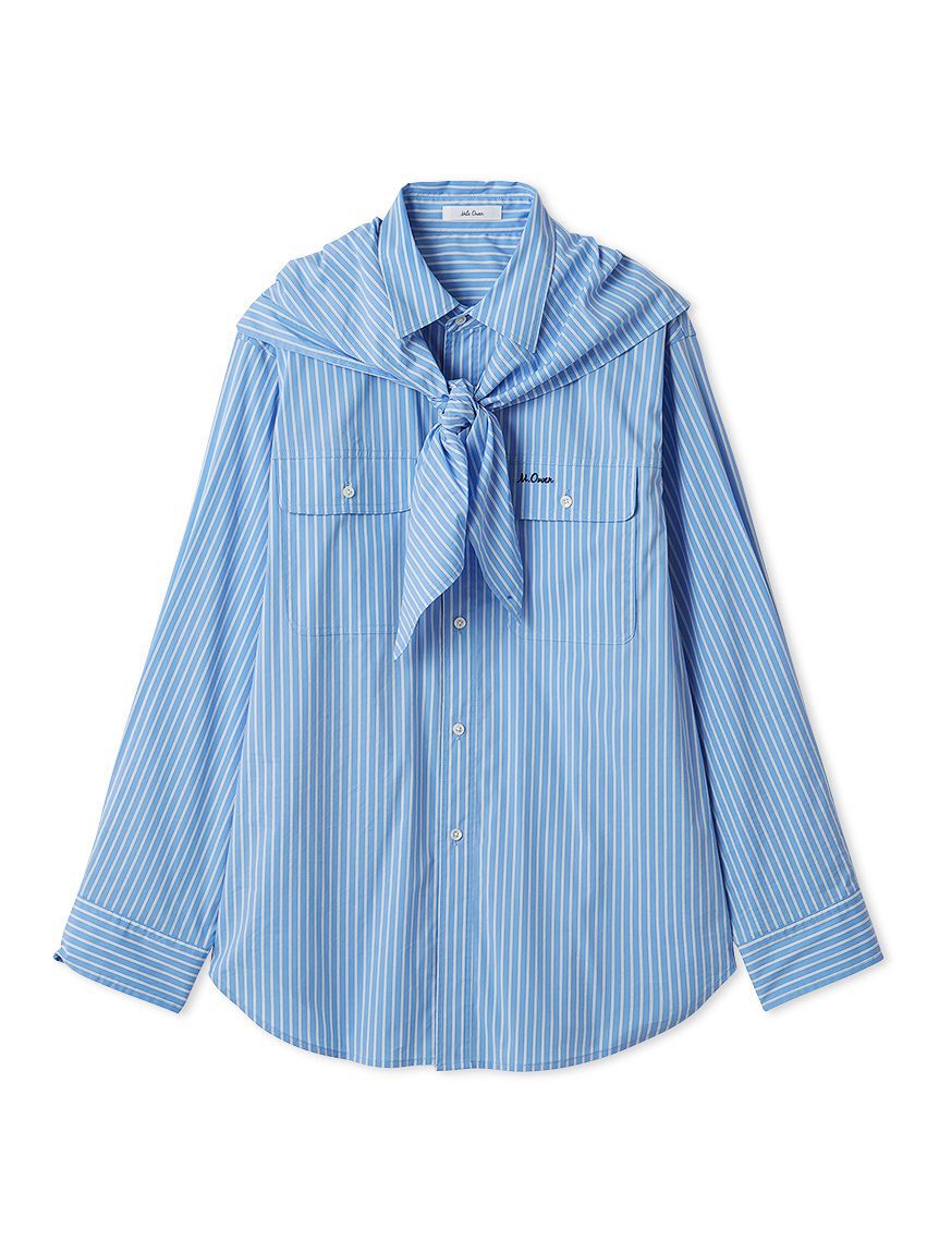 Mila Owen「スカーフ付きストライプワークシャツ」|シャツ・ブラウス|