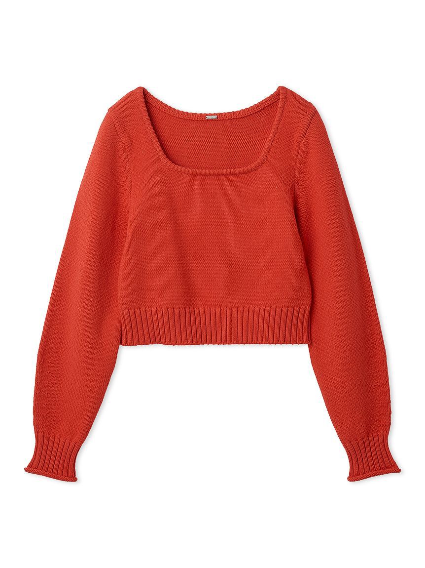 Mila Owen「スクエアネックニット」|ニット・セーター|RED