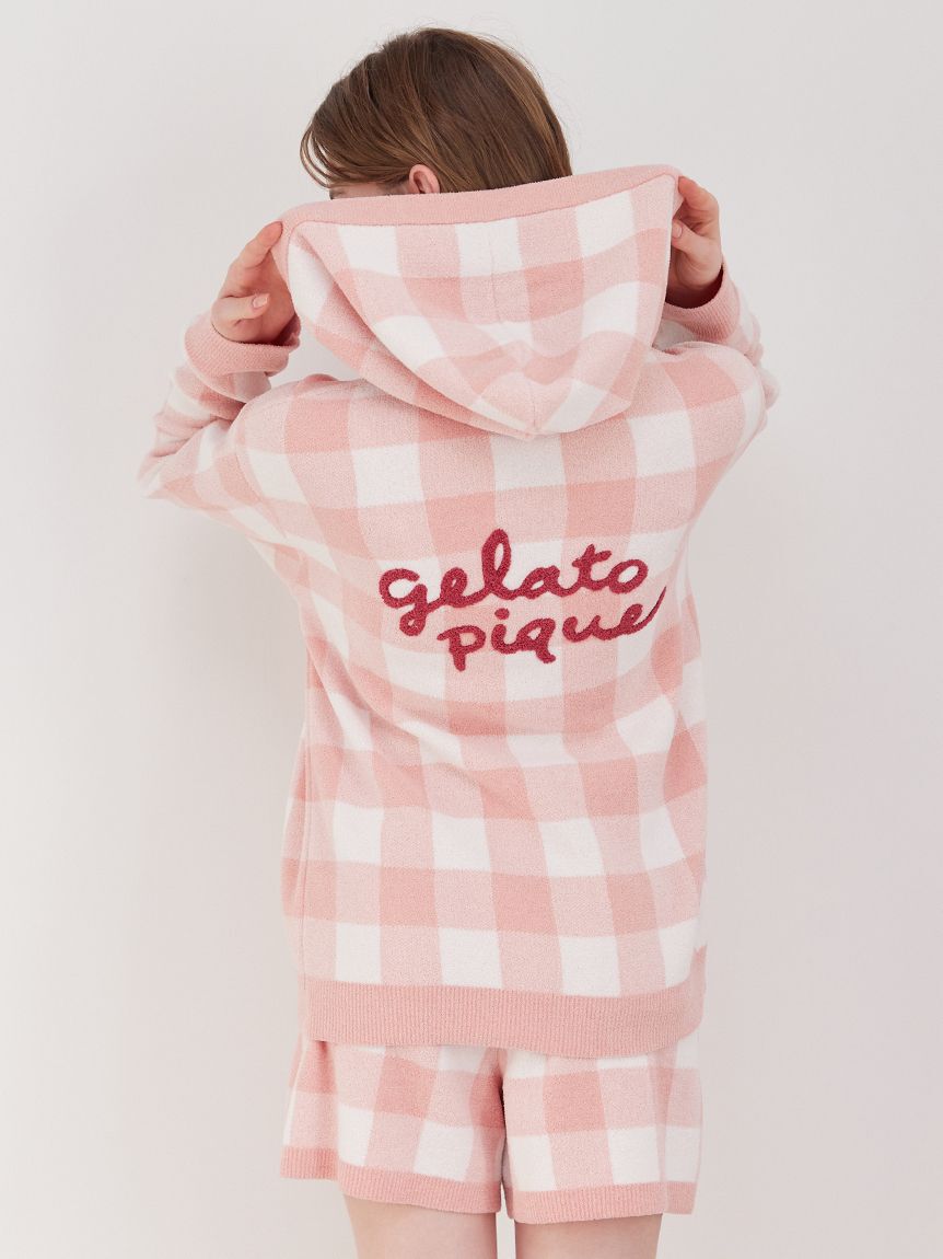 gelato pique「エアリーモコギンガムチェック柄パーカ」|ルームウェア|