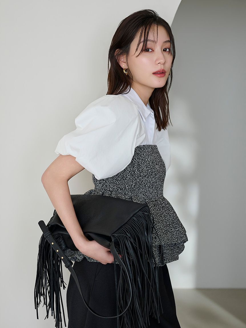 FRAY I.D「パフスリーブポロカラートップス」|Tシャツ・カットソー|