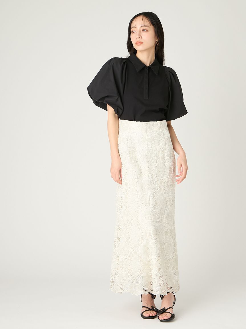 FRAY I.D「パフスリーブポロカラートップス」|Tシャツ・カットソー|