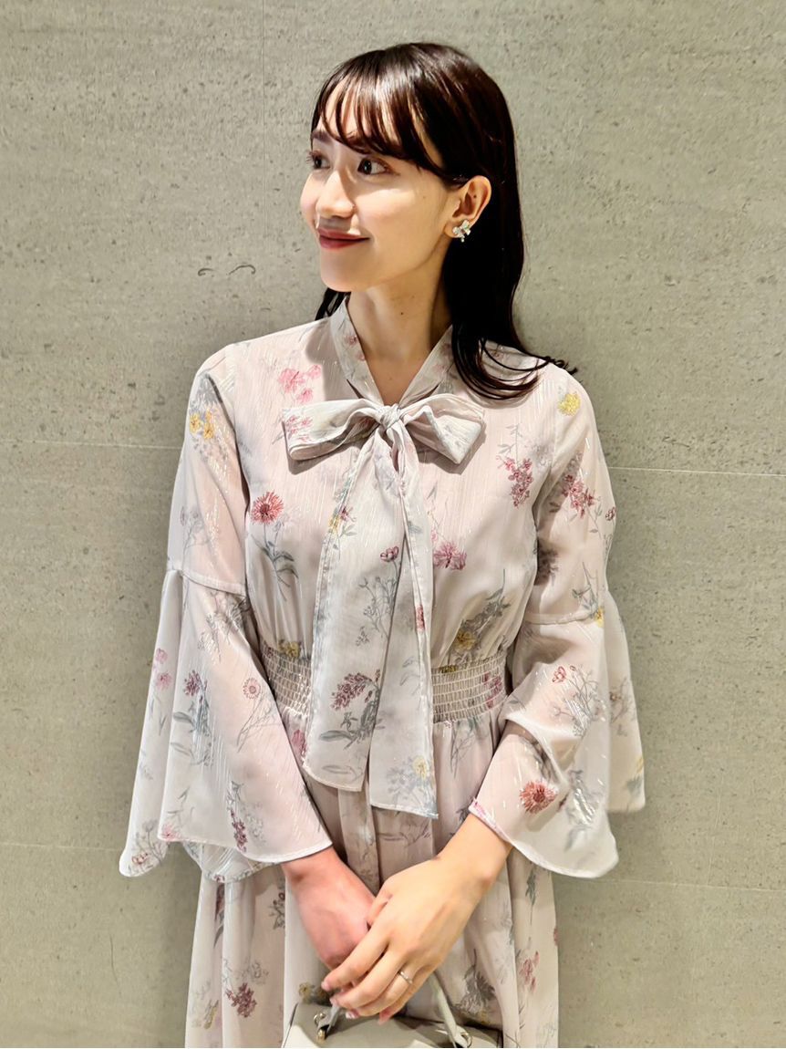 CELFORD「フラワープリントボウタイワンピース」|ワンピース|