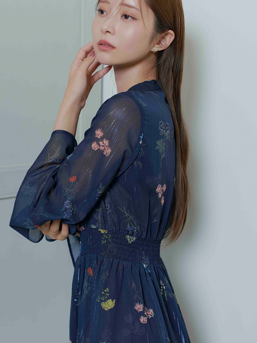 CELFORD「フラワープリントボウタイワンピース」|ワンピース|