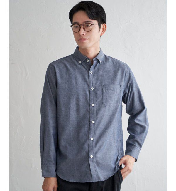 ikka「イージーケアネルスイスカラーボタンダウンシャツ」|シャツ・ブラウス|
