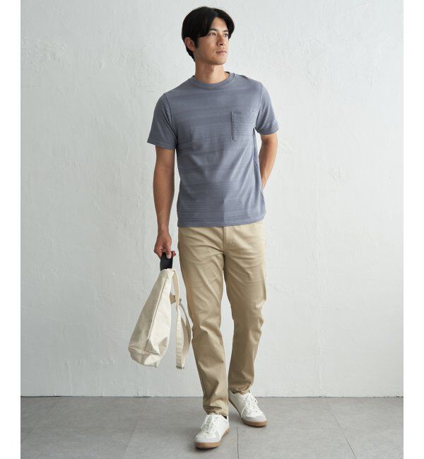 IKKA LOUNGE「冷感リップルボーダーT」|Tシャツ・カットソー|