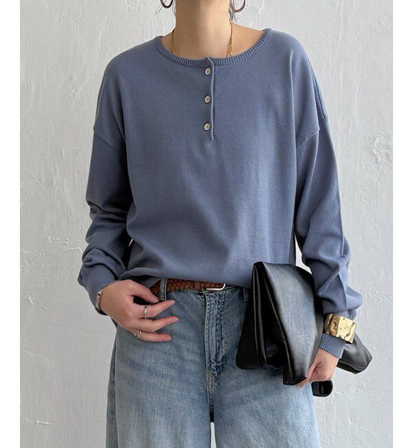 Lbc with Life「コットンタッチ2WAYヘンリーニット」|カーディガン|