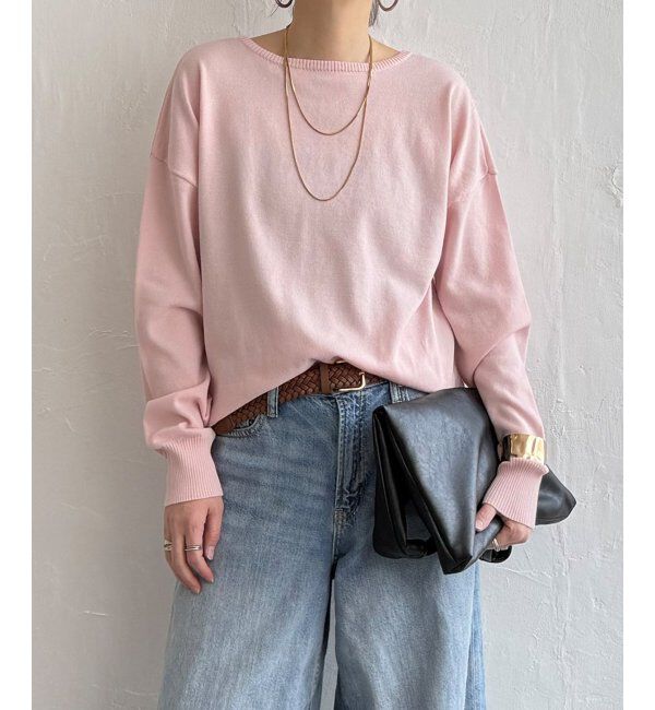 Lbc with Life「コットンタッチ2WAYヘンリーニット」|カーディガン|ピンク