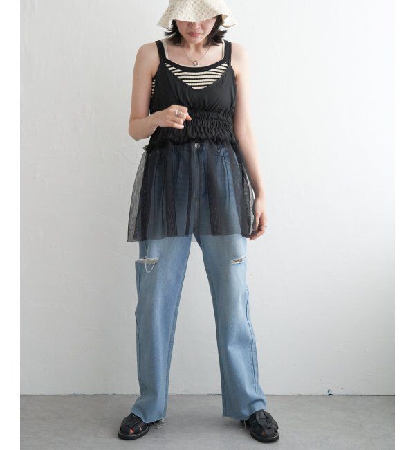 VENCE share style「チュール切替キャミソール」|タンクトップ|